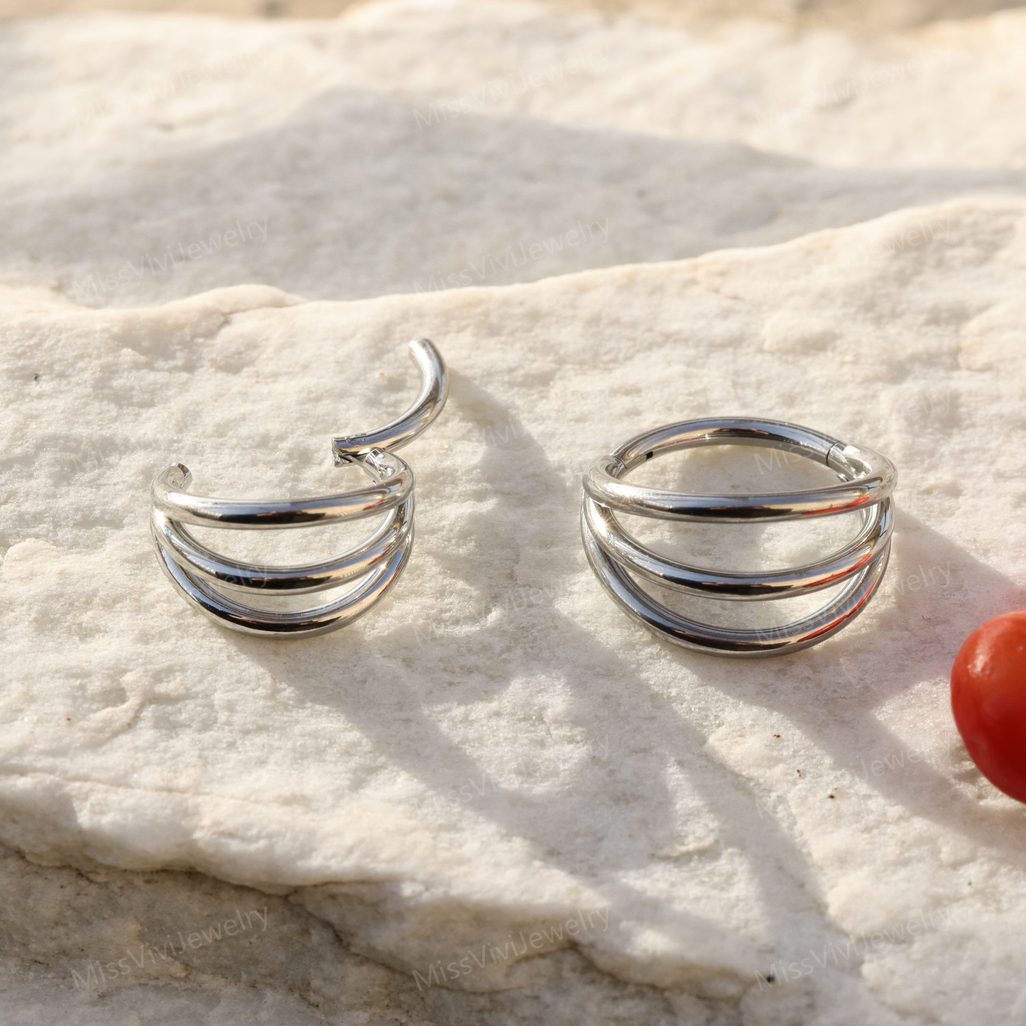 16G Titanium Triple Cartilage Earring Hoop/ Conch Earring Hoop/ Conch Piercing Jewelry/ Gold Conch Hoop/ Conch Piercing Ring 1.2*8/10/12mm Miss Vivi Jewelry