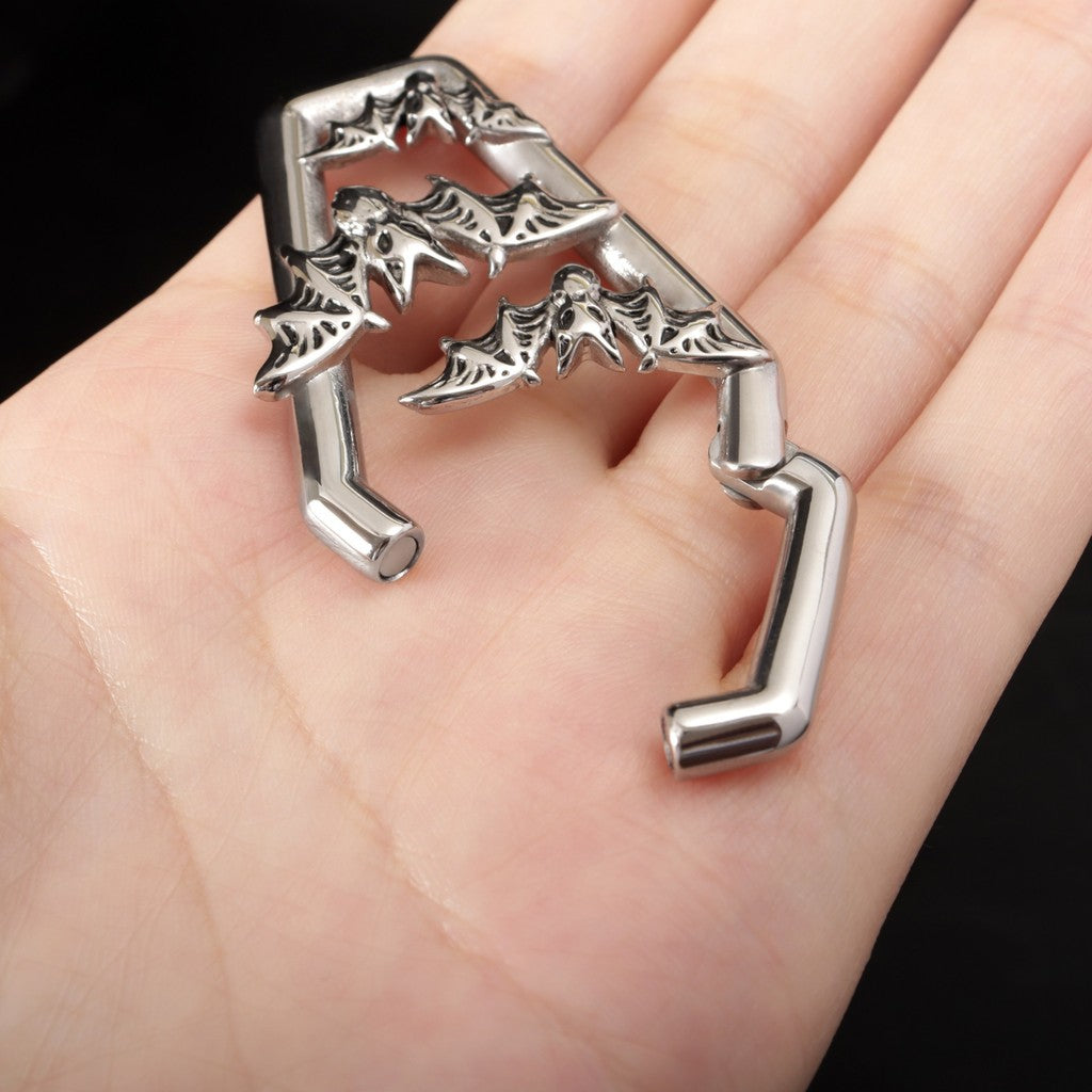 Bat&Coffin Ear Weights/ Hanger Weights for 6G Stretchered Earlobe/ Gauge Ear Weights/ Steel Ear Plugs/Ear Tunnels