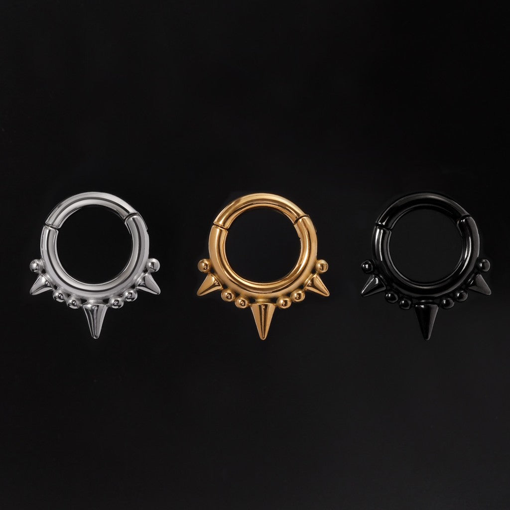 Silvery Spikes Ear Weights Hanger with Magnetic Clasp/2G Heavy Ear Stretchered Hoop/ 6mm Ear Gauges/ Stretched Earrings/ Steel Ear Hanger