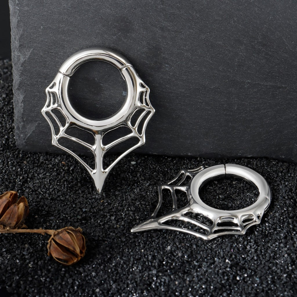 Spiderweb Ear Weights Hoop for 5mm Stretched Ear/ 4 Gauges Earring Plugs/ Gauge Weights/ Weights Hanger Heavy with Easy Clasp/ Ear Tunnels
