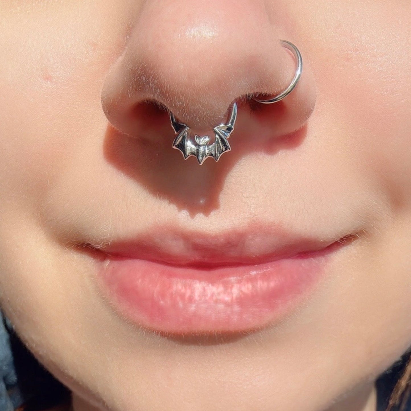 16G Surgical Steel Bat Hinged Septum/ Steel Septum Clicker/ Septum Jewelry Gold/ Septum Hoop/ Daith Earring 1.2*8/10mm Silver Gold Black