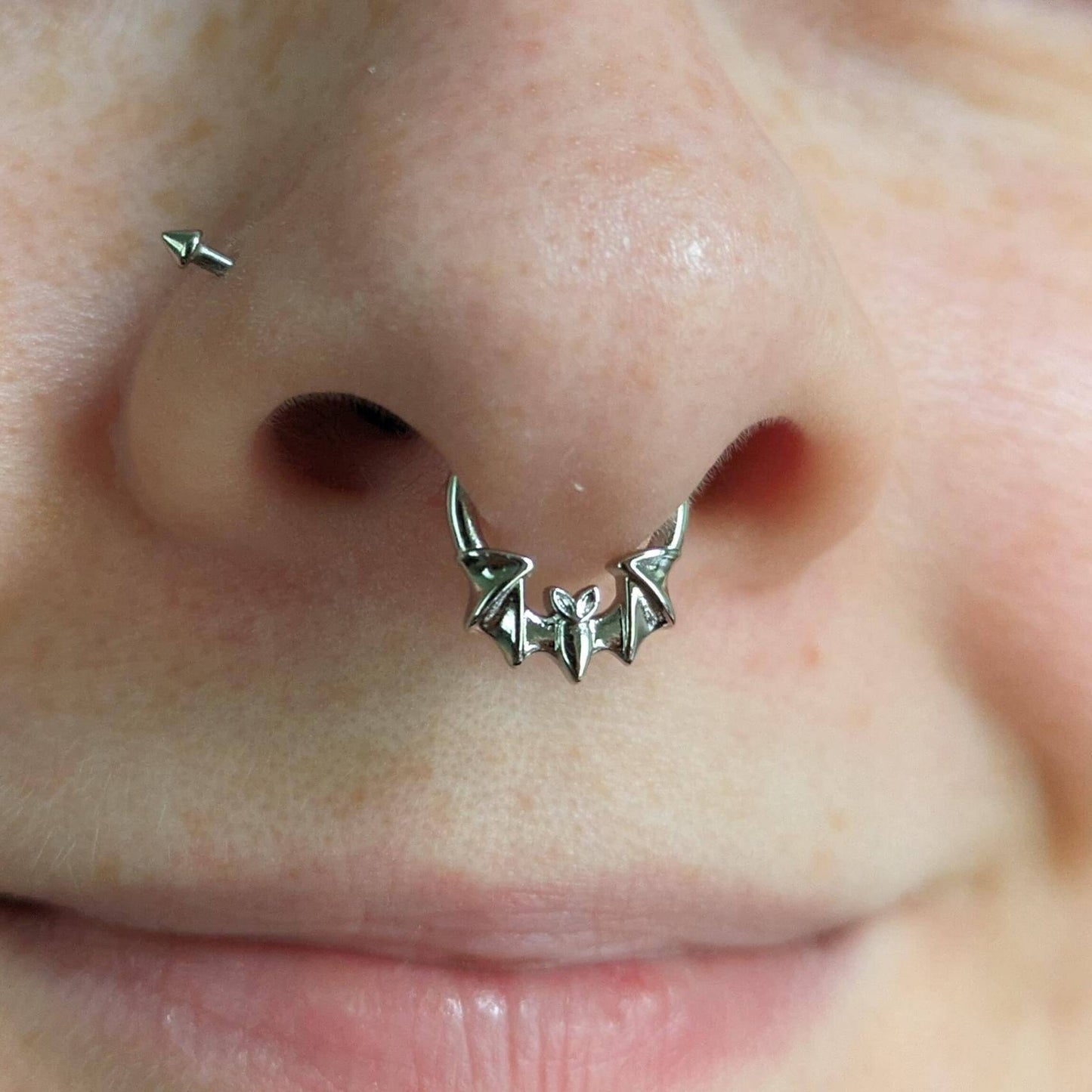 16G Surgical Steel Bat Hinged Septum/ Steel Septum Clicker/ Septum Jewelry Gold/ Septum Hoop/ Daith Earring 1.2*8/10mm Silver Gold Black