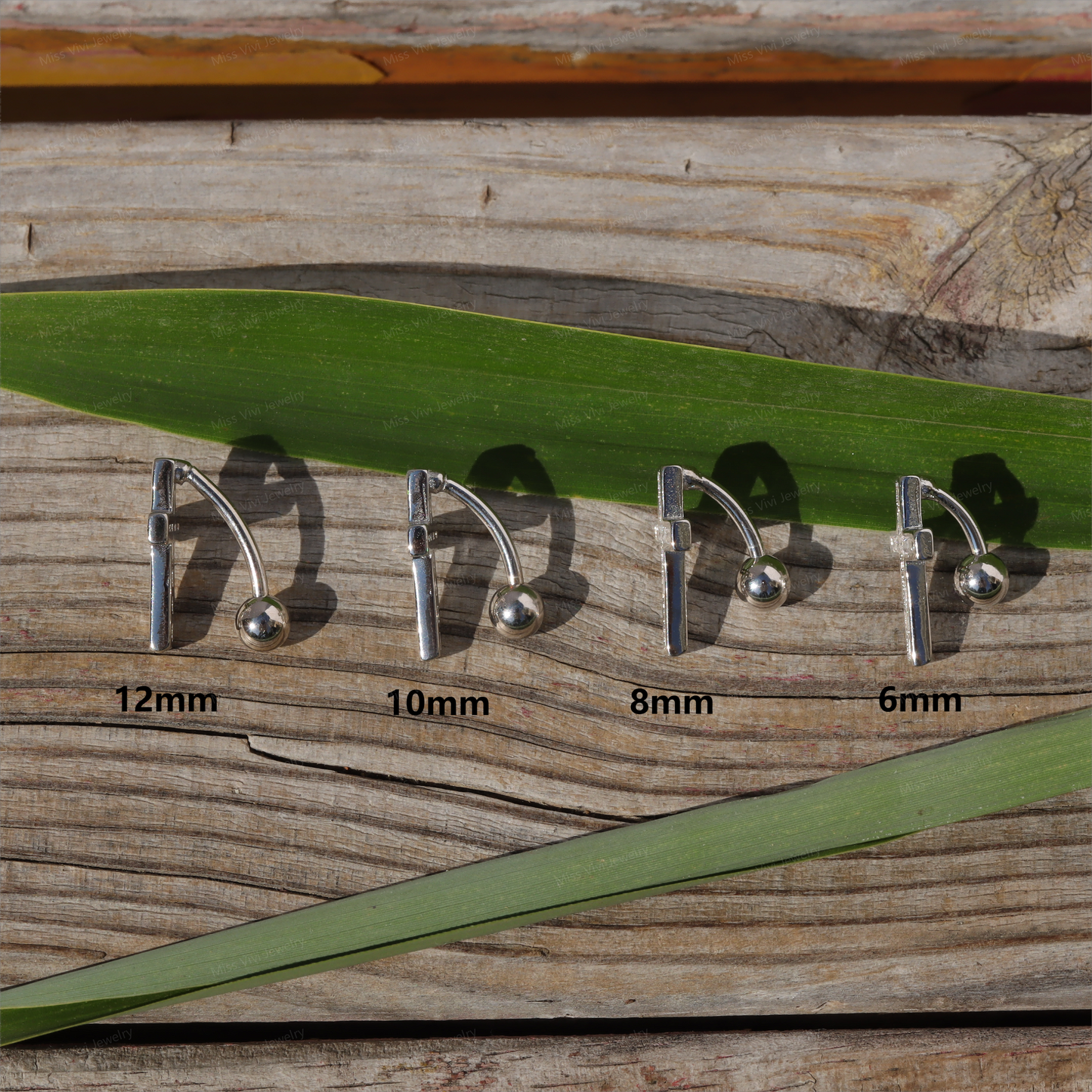 14G Cross Sterling Silver Belly Button Ring/ Belly Button Jewelry/ Silver Navel Belly Bar/ BellyJewelry/Never Getting Green  1.6*6/8/10/12mm Miss Vivi Jewelry