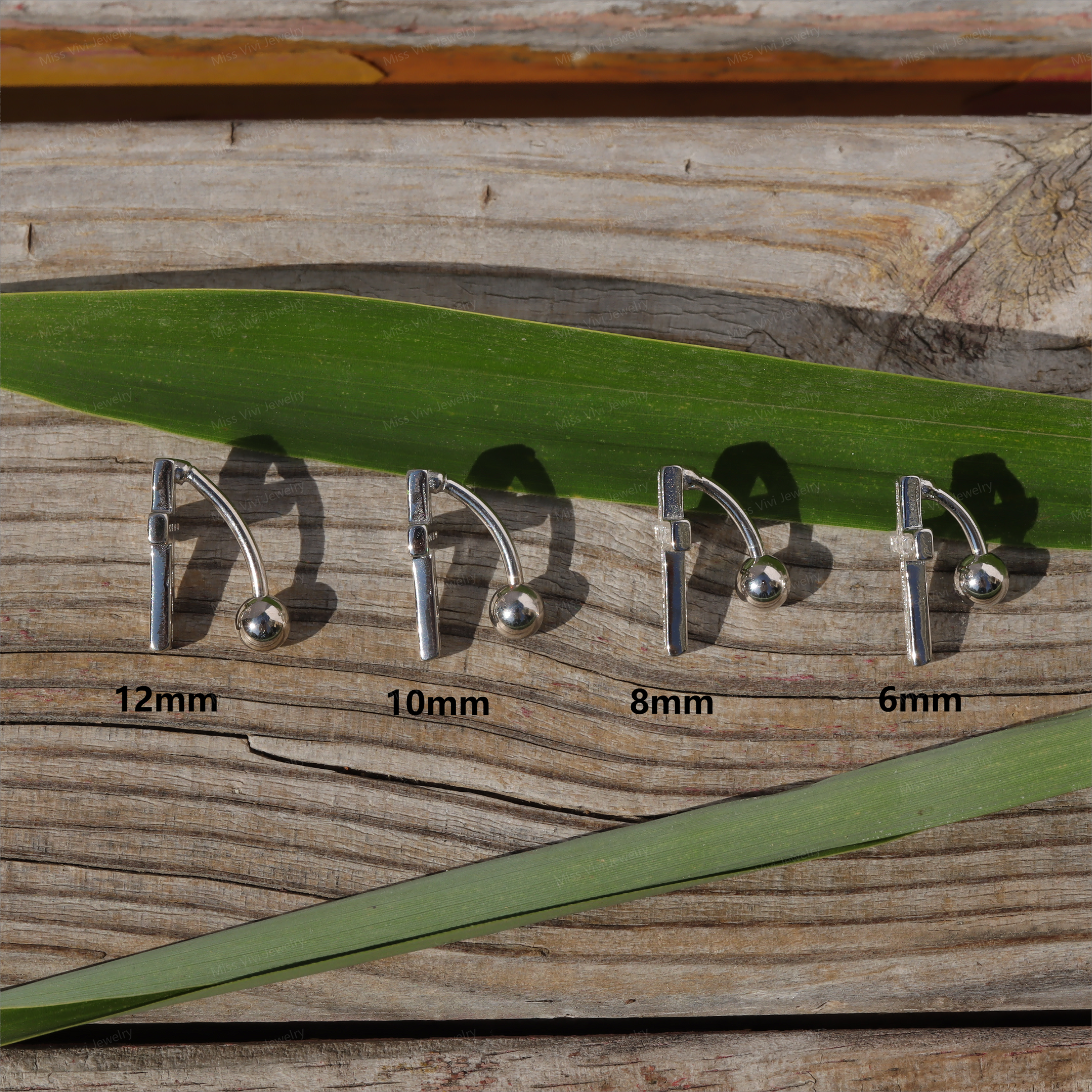 14G Cross Sterling Silver Belly Button Ring/ Belly Button Jewelry/ Silver Navel Belly Bar/ BellyJewelry/Never Getting Green  1.6*6/8/10/12mm Miss Vivi Jewelry