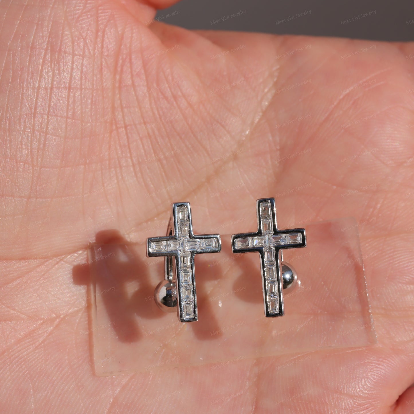 14G Cross Sterling Silver Belly Button Ring/ Belly Button Jewelry/ Silver Navel Belly Bar/ BellyJewelry/Never Getting Green  1.6*6/8/10/12mm Miss Vivi Jewelry