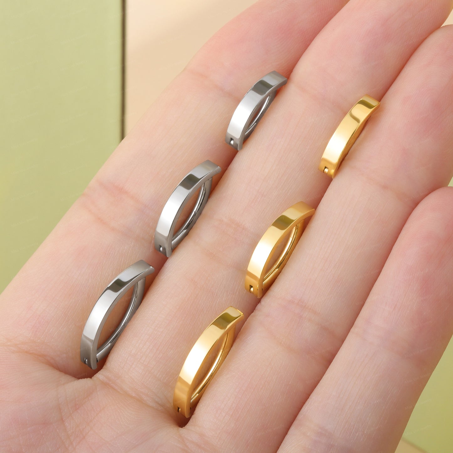 14G G23 Titanium Basic Belly Button Clicker| Minimalist Navel Jewelry| Hinged Carved Belly Bar| Belly Huggie Hoop| 1.6*10mm/12mm, 1.2*8mm Miss Vivi Jewelry