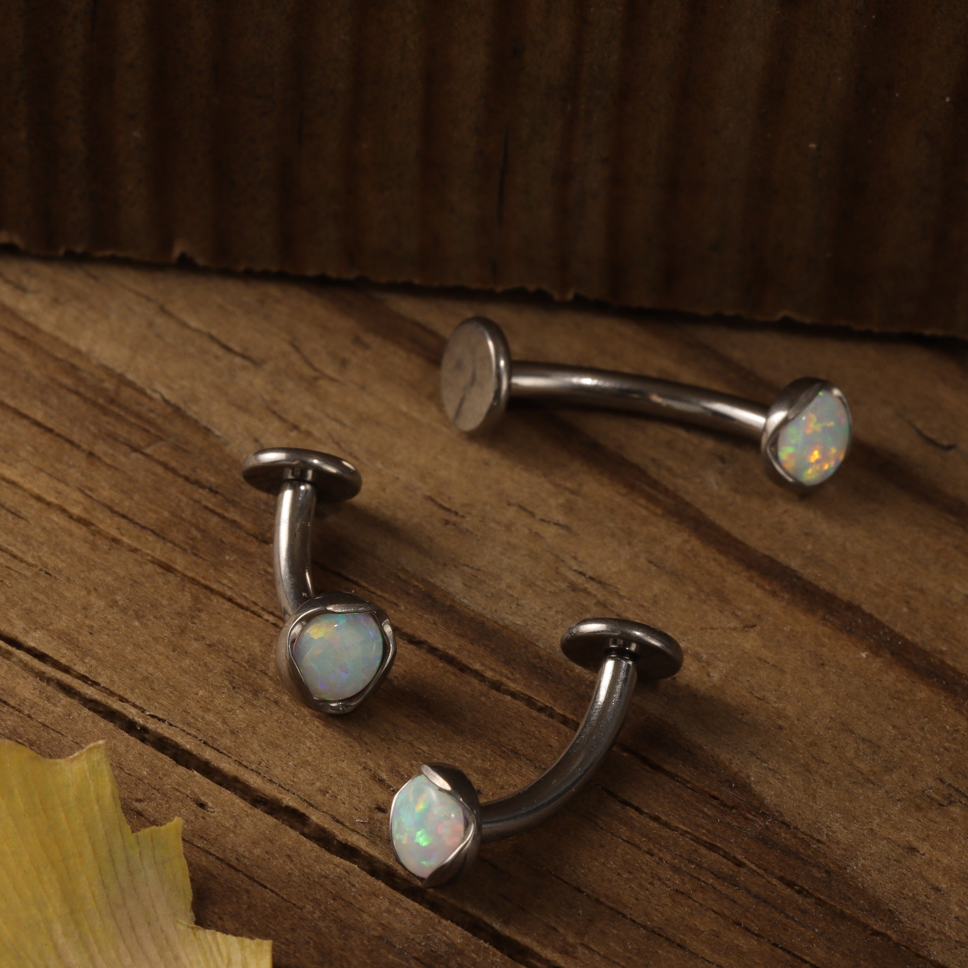 14G ASTM F136 Titanium Fat Floating Belly Ring| Internally Threading Belly Bar| Opal Belly Button Ring| Comfortable Navel Ring 8/10/12mm Miss Vivi Jewelry