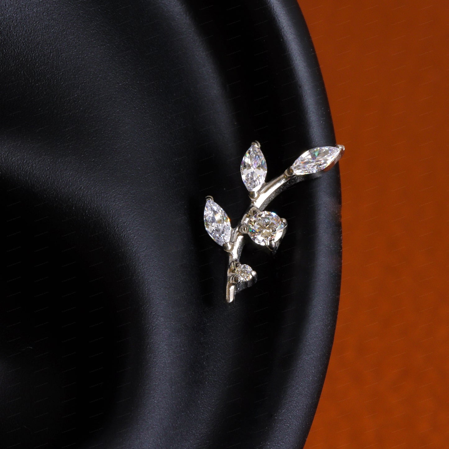 F-136 Titanium Branch Stud Earring, 1.2*6/8mm, Internally Threaded Stud, Flat Back Earring, Cartilage Stud, Tragus Stud, Gift Packaged