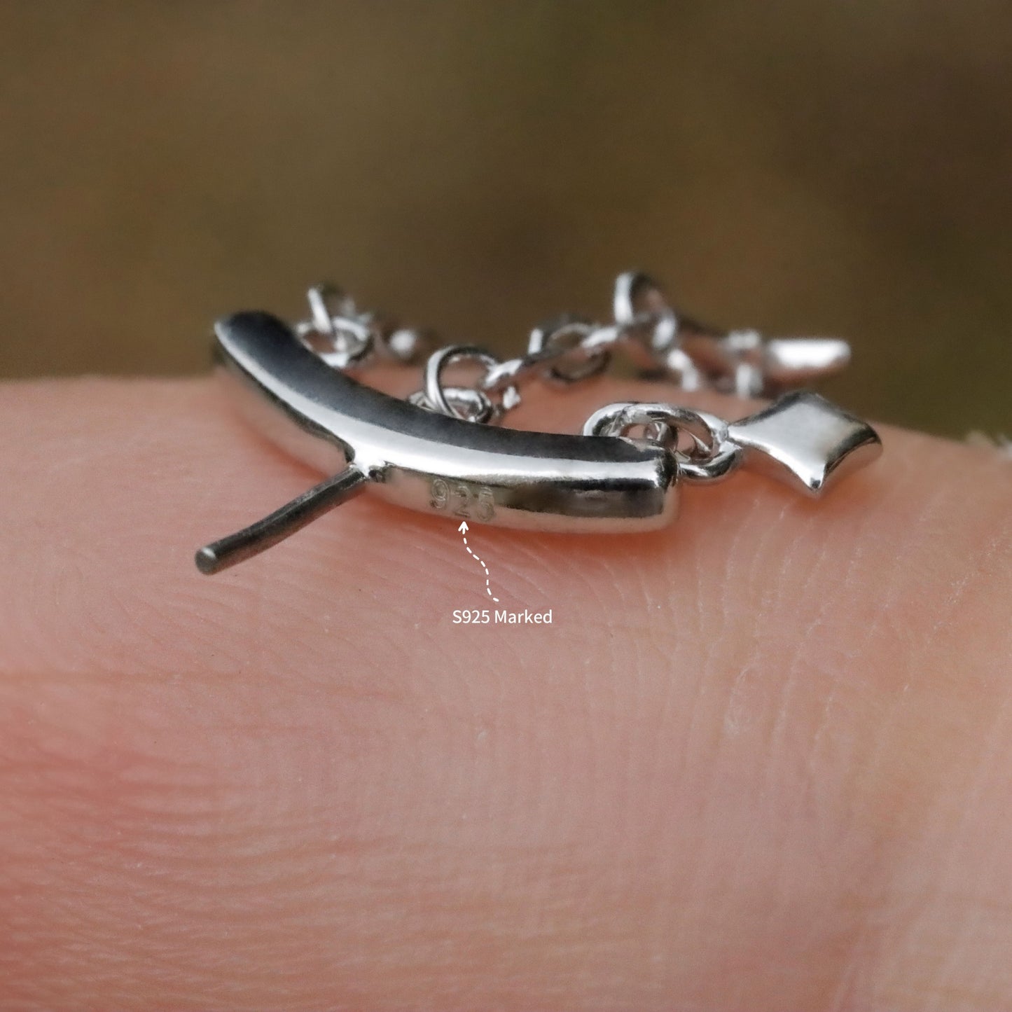 Designed for vertical helix piercings/ 925 Silver Helix Chain Earring 18K Plated/ Star Dangle Earring/ Threadless Push In Hidden Rook Stud