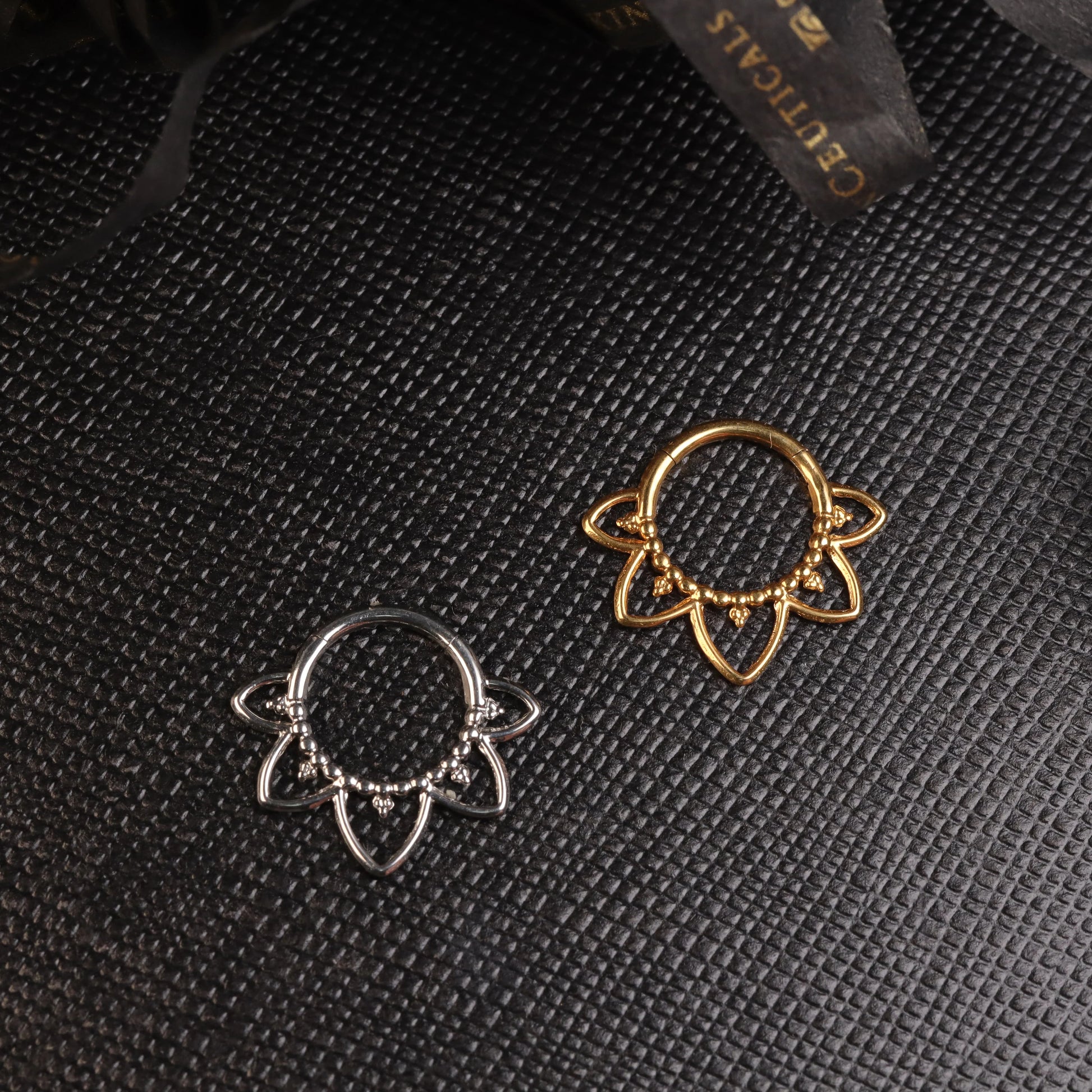 16G 316L Floral Daith Clicker/ Daith Jewelry Surgical Steel/ Daith Piercing/ Daith Hoop Silver/ Hinged Daith Earring/ Daith Ring 1.2*8/10mm Miss Vivi Jewelry