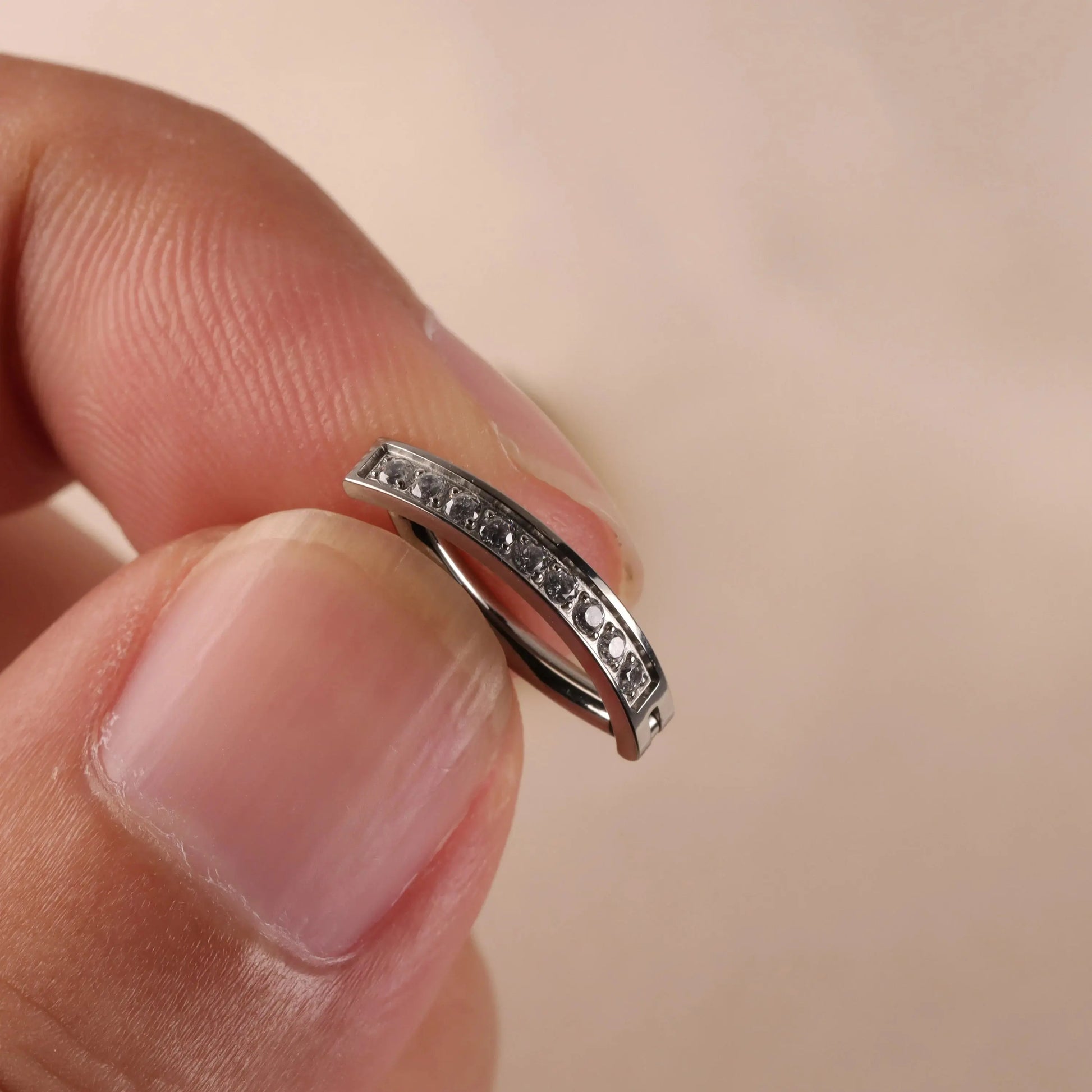 14G ASTM F136 Titanium Belly Button Clicker CZ/ Navel Clicker/ lightweight belly ring/ Belly Hoop/ Hinged Curved Belly Bar/ 1.6*10|12mm Miss Vivi Jewelry