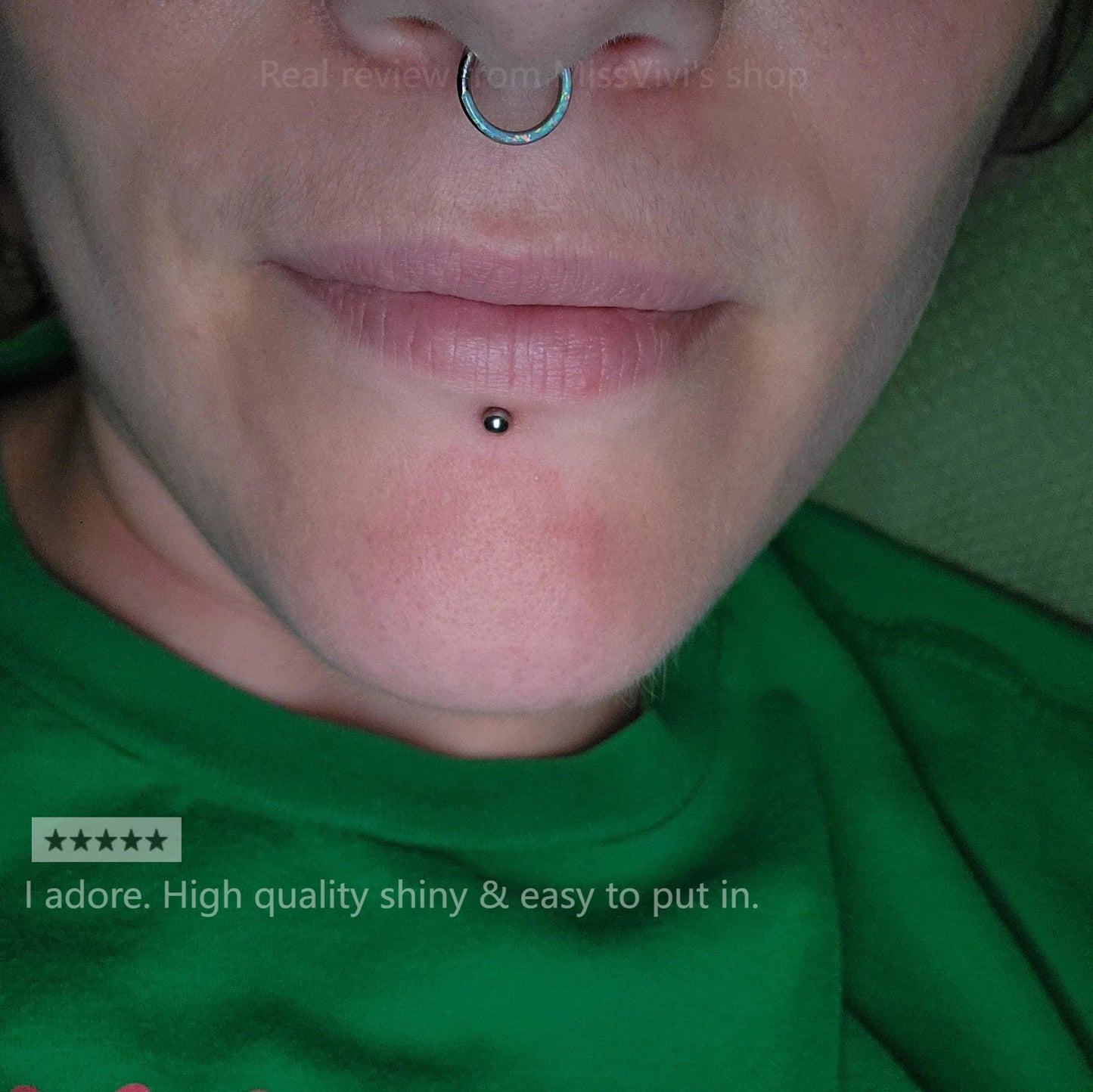 16G-Implant Grade Titanium Fire Opal Lined Front Facing Seamless Clicker Hoop/ Opal Septum Hoop/ Hinged Hoop Earring/ Daith Ring1.2*8/10mm Miss Vivi Jewelry