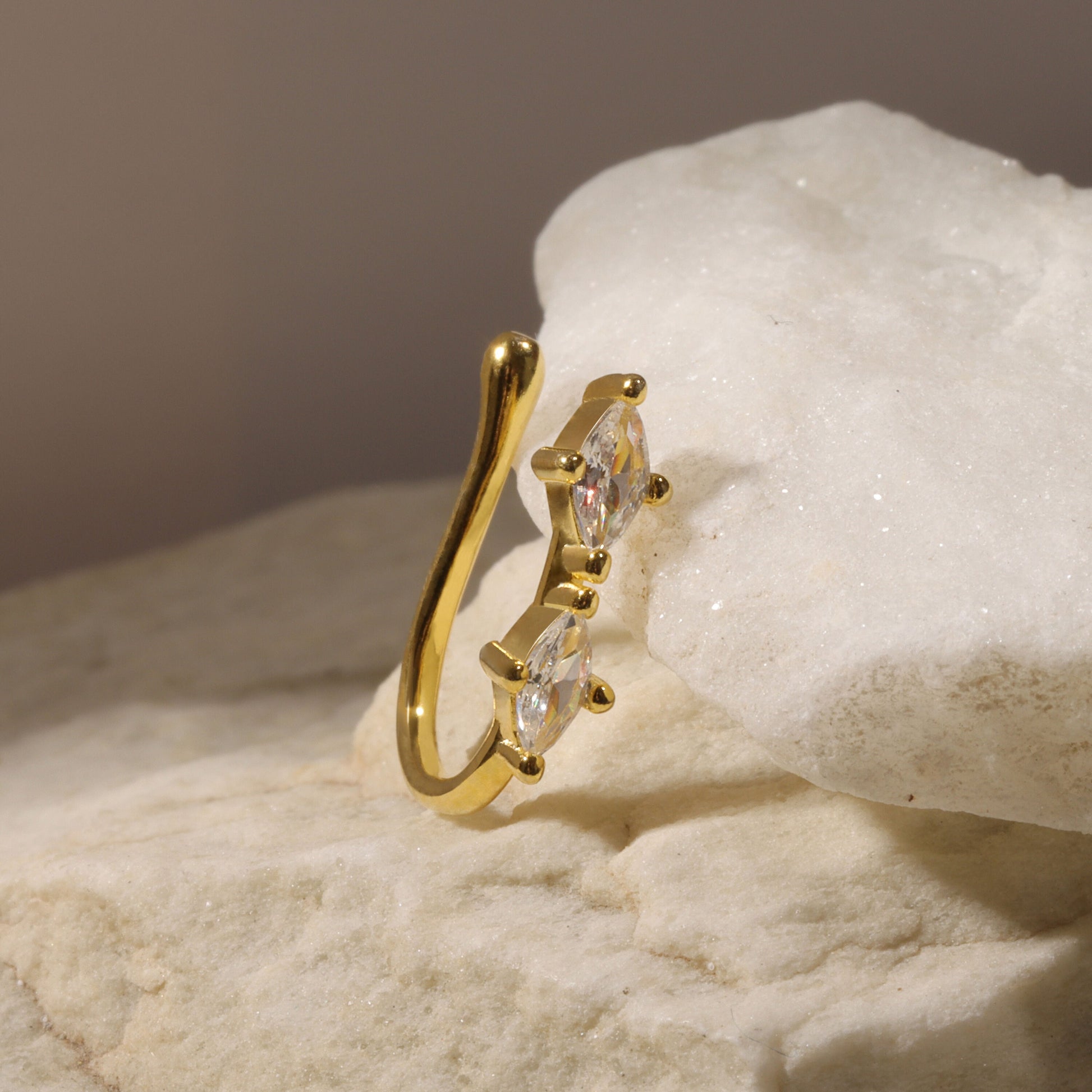 S925 Sterling Silver Faux Nose Ring/ Non-piercing Nose Ring/ Unique Nose Clip/ Nose Cuff/ CZ Fake Nose Ring/ No Pierced Nose Clip/ Nose Ring Miss Vivi Jewelry