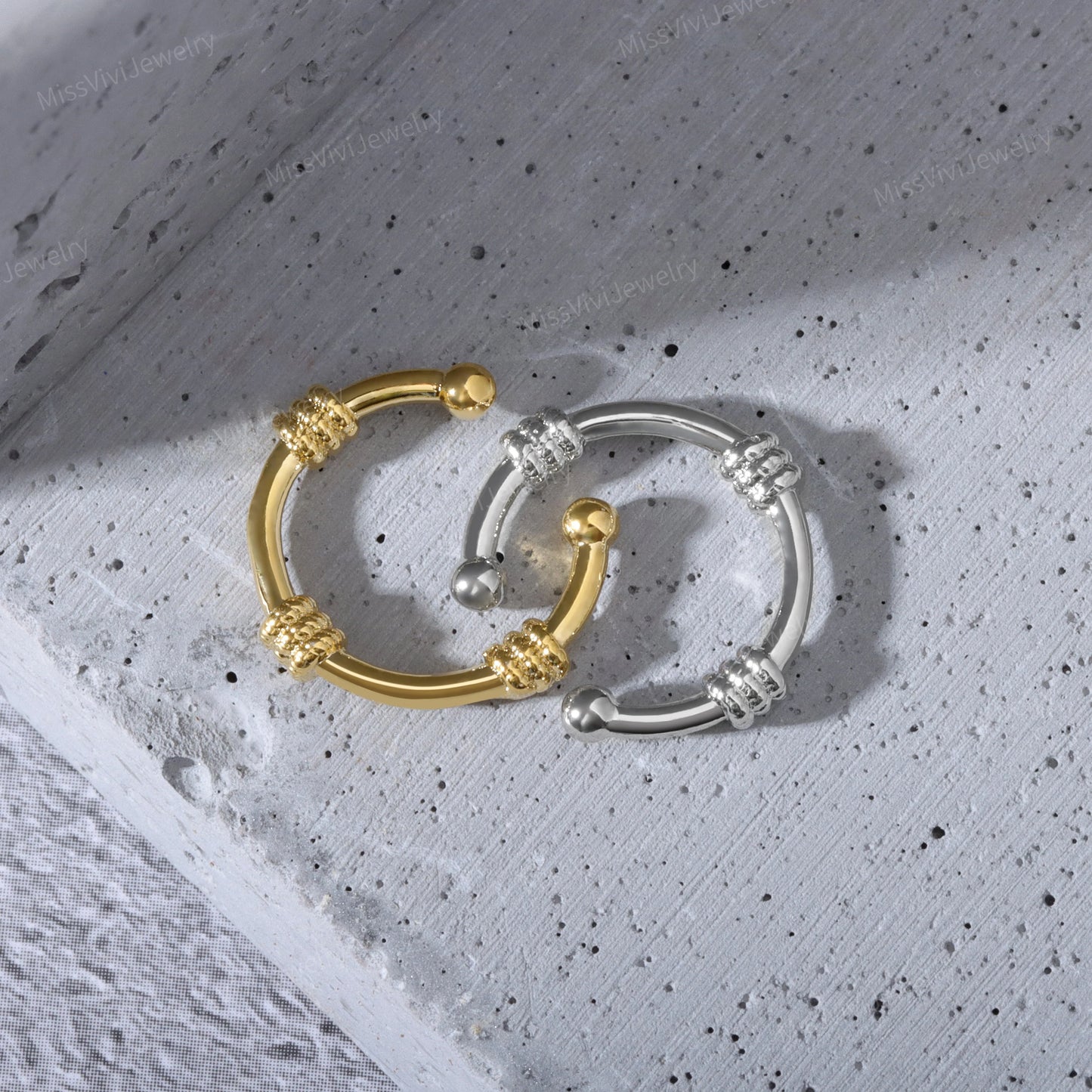 Fake Septum Ring Fit All/ Adjustable Non-piercing Setpum Hoop/ Gold Septum Cuff/ Silver Clip On Nose Ring/Fake Piercing Hoop/False Nose Ring Miss Vivi Jewelry