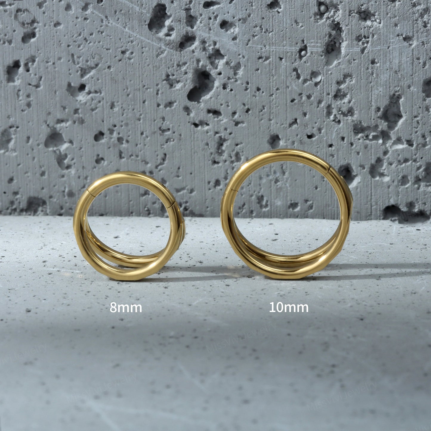 16G Titanium Double Septum Clicker/ Hinged Septum Ring/ 8mm Septum Piercing Hoop/ Helix Earring Hoop/ Cartilage Hoop Earrings/Septum Jewelry Miss Vivi Jewelry