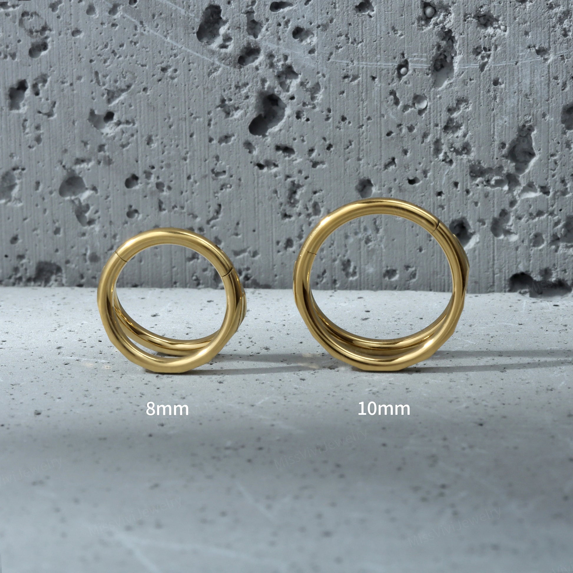 16G Titanium Double Septum Clicker/ Hinged Septum Ring/ 8mm Septum Piercing Hoop/ Helix Earring Hoop/ Cartilage Hoop Earrings/Septum Jewelry Miss Vivi Jewelry