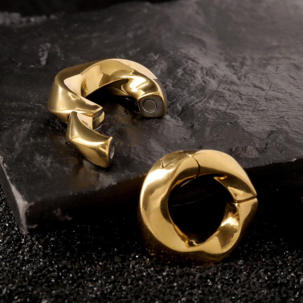 Golden Mobius Ear Weights/ 6mm Gauge for Stretched Ear/ 2G Ear Plug/ Heavy Gauge Ring/ Ear Weights Hoop/ Ear Lobe Hanger