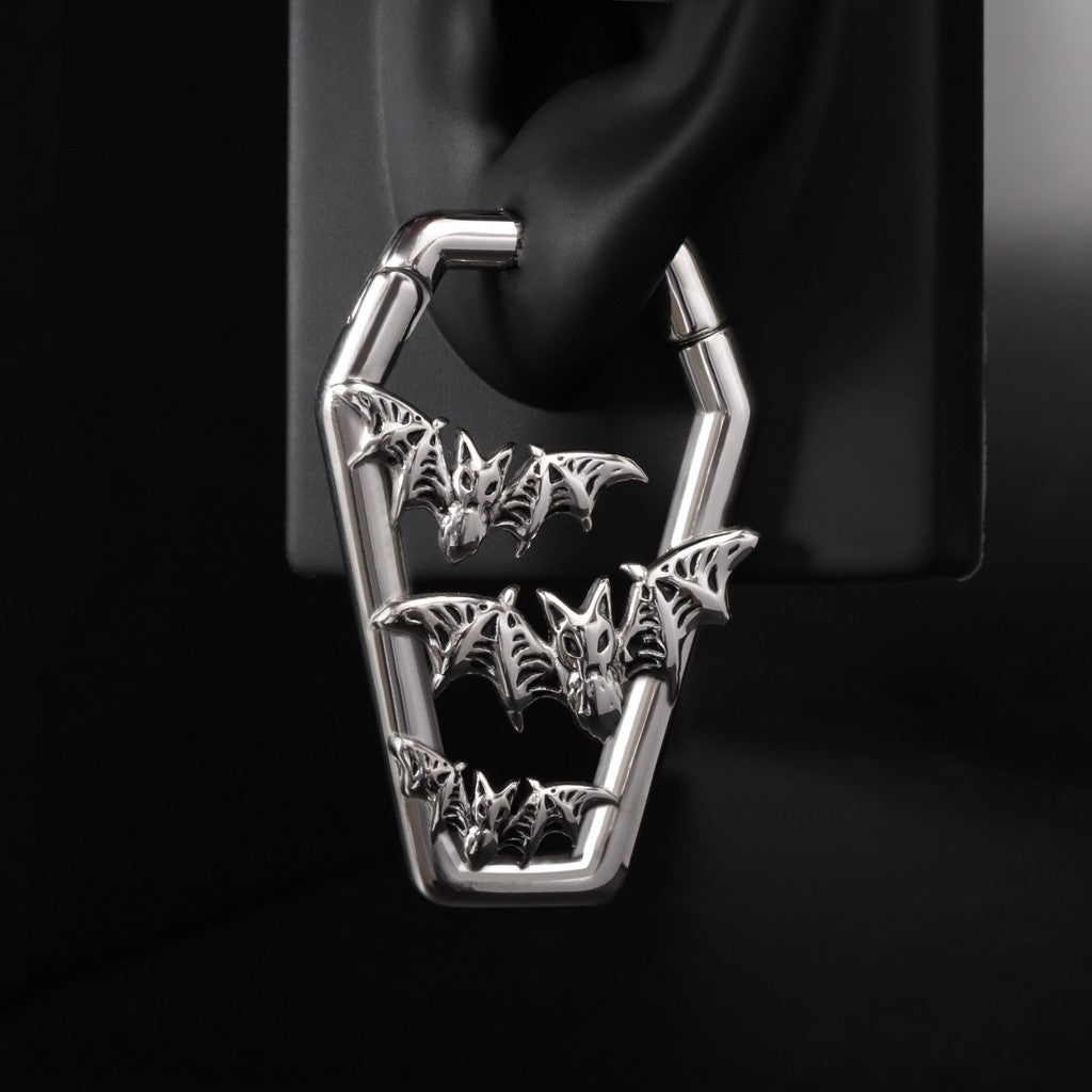 Bat&Coffin Ear Weights/ Hanger Weights for 6G Stretchered Earlobe/ Gauge Ear Weights/ Steel Ear Plugs/Ear Tunnels