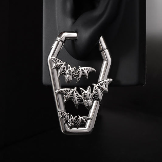 Bat&Coffin Ear Weights/ Hanger Weights for 6G Stretchered Earlobe/ Gauge Ear Weights/ Steel Ear Plugs/Ear Tunnels