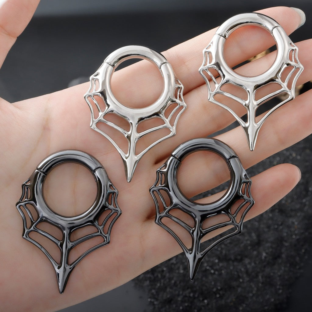 Spiderweb Ear Weights Hoop for 5mm Stretched Ear/ 4 Gauges Earring Plugs/ Gauge Weights/ Weights Hanger Heavy with Easy Clasp/ Ear Tunnels