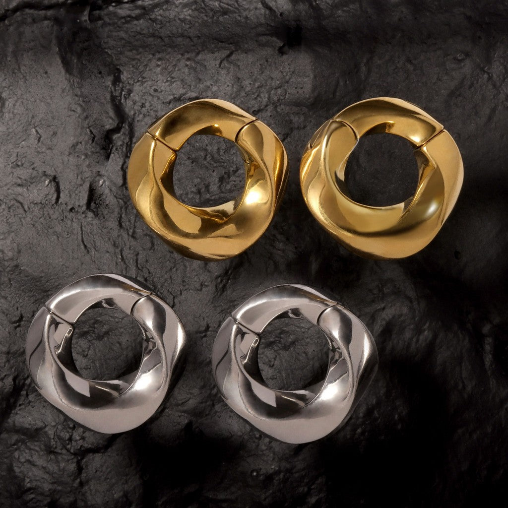 Golden Mobius Ear Weights/ 6mm Gauge for Stretched Ear/ 2G Ear Plug/ Heavy Gauge Ring/ Ear Weights Hoop/ Ear Lobe Hanger