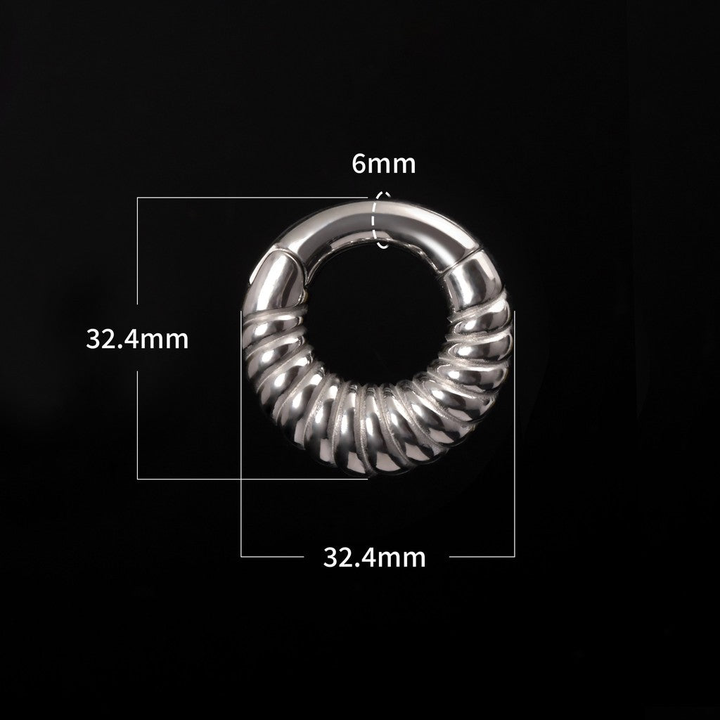 Silvery Ear Weights Hangers with Easy Clasp/ Heavy Earrings for 2G 6mm Stretchered Earlobe/ Steel Plug Earrings/ Ear Gauge Weights Circle