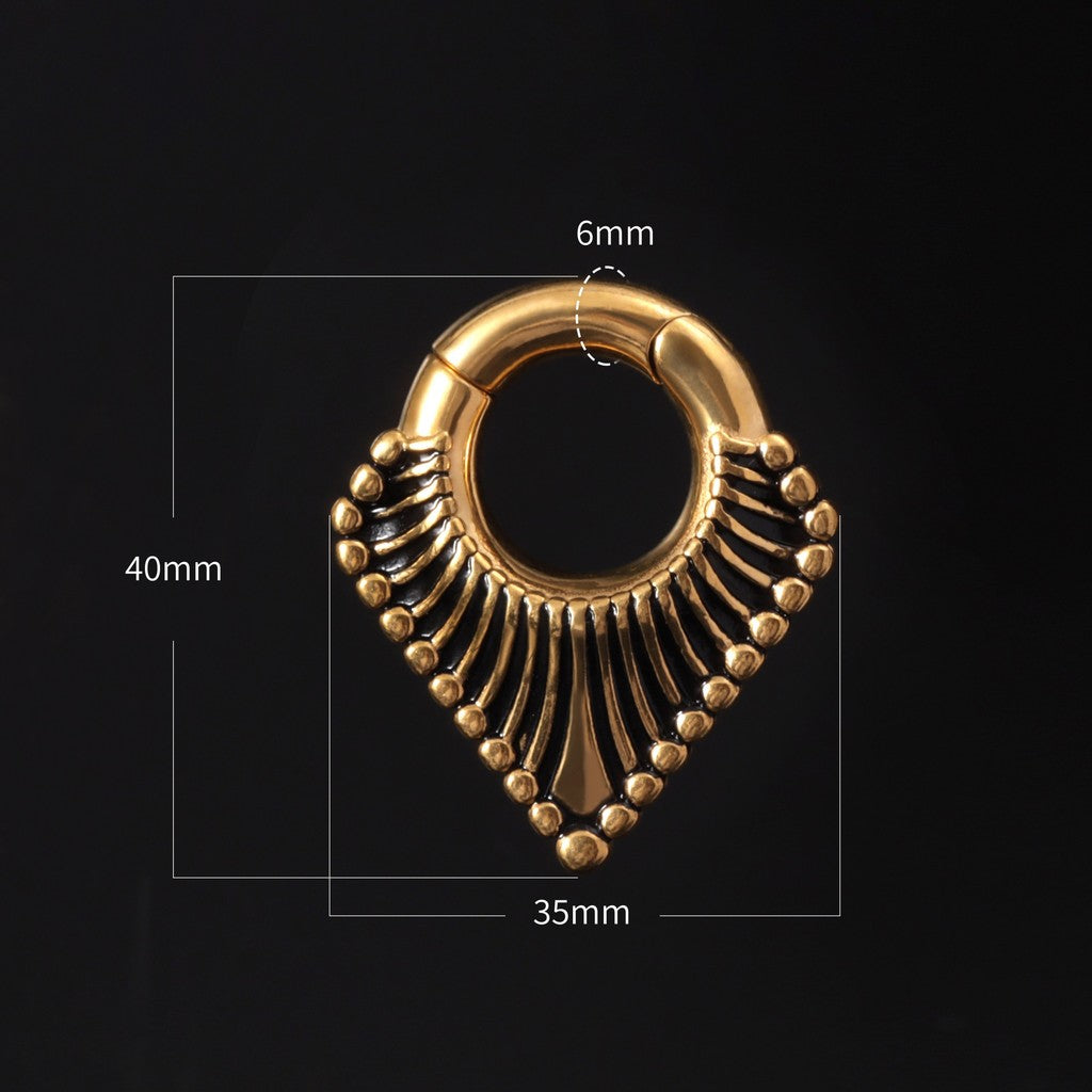 Ear Weights V-shape Hanger with Easy Clasp/ Ear Stretcher Weights/ Earlobe Weights Heavy/ Golden Ear Plug/ 2 Gauges Earring/ Ear Gauges 6mm