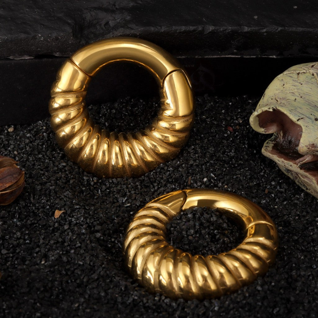 Silvery Ear Weights Hangers with Easy Clasp/ Heavy Earrings for 2G 6mm Stretchered Earlobe/ Steel Plug Earrings/ Ear Gauge Weights Circle