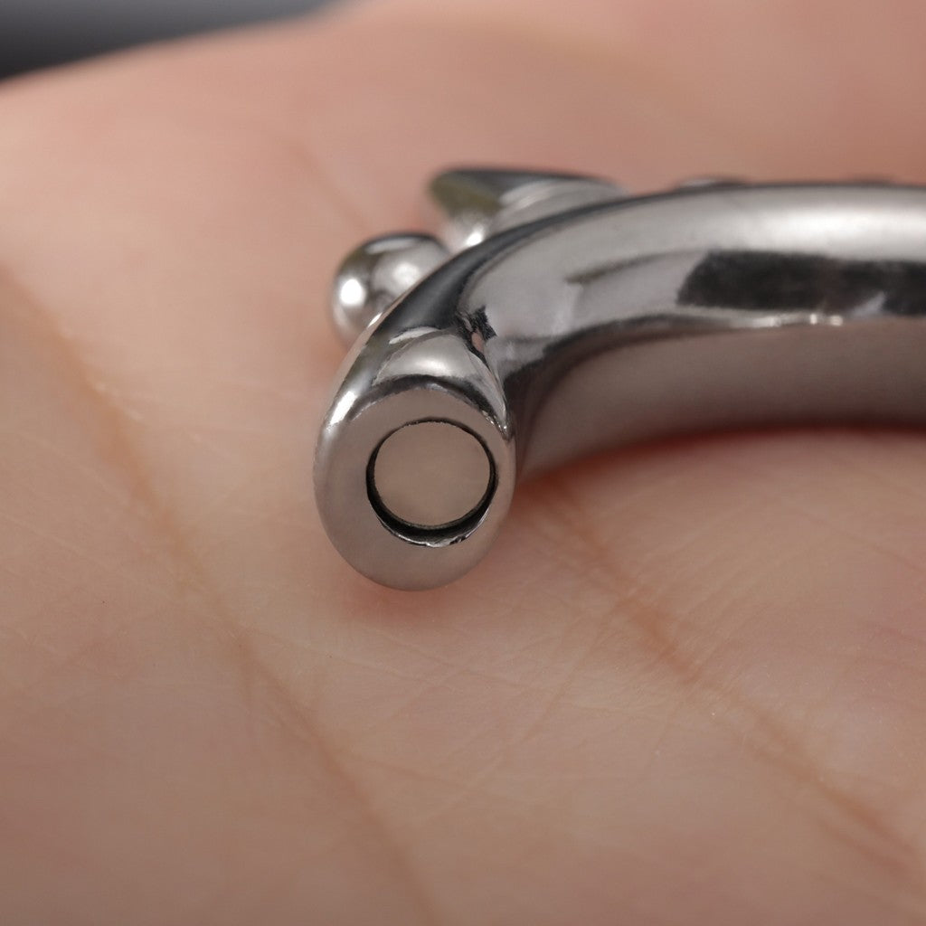 Silvery Spikes Ear Weights Hanger with Magnetic Clasp/2G Heavy Ear Stretchered Hoop/ 6mm Ear Gauges/ Stretched Earrings/ Steel Ear Hanger