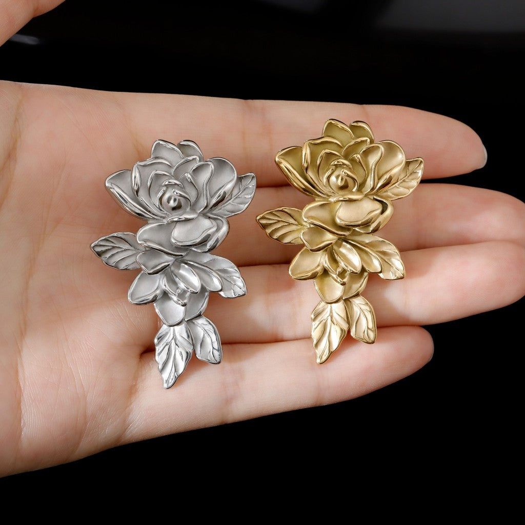 00G Rose Ear Weights Hanger/ High-Quality Ear Hanger for Stretched Ears / Weighted Gauges Golden/ Golden Ear Stretched Jewelry/ Weighted Dangle 10mm