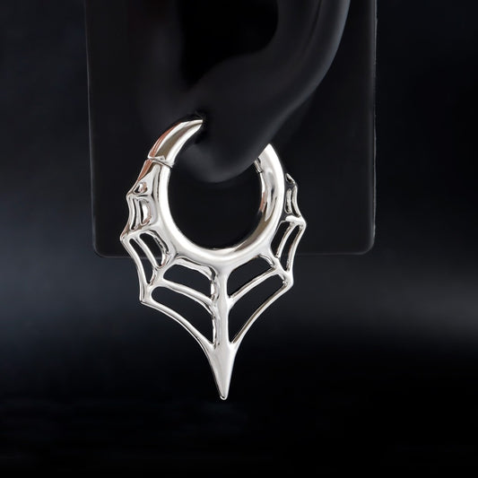 Spiderweb Ear Weights Hoop for 5mm Stretched Ear/ 4 Gauges Earring Plugs/ Gauge Weights/ Weights Hanger Heavy with Easy Clasp/ Ear Tunnels