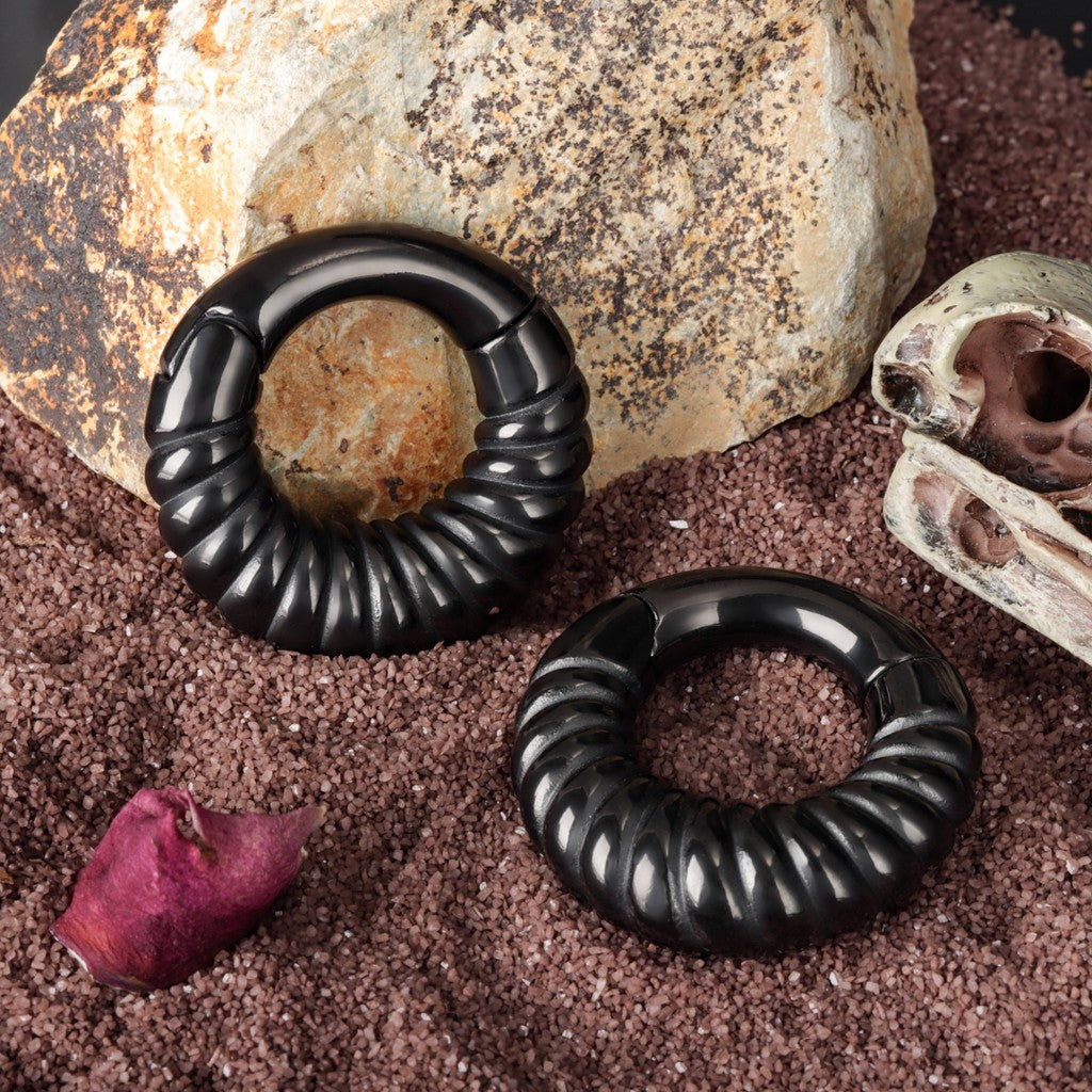 Silvery Ear Weights Hangers with Easy Clasp/ Heavy Earrings for 2G 6mm Stretchered Earlobe/ Steel Plug Earrings/ Ear Gauge Weights Circle