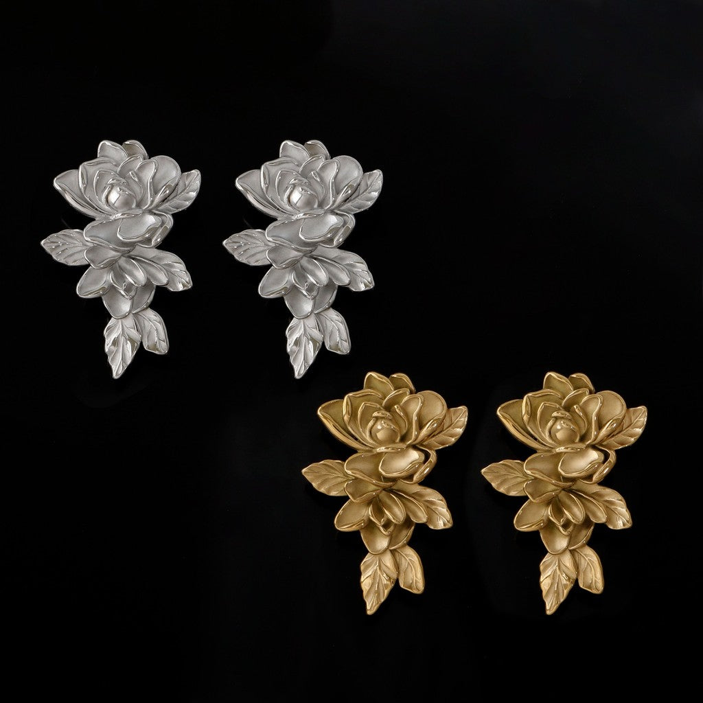 00G Rose Ear Weights Hanger/ High-Quality Ear Hanger for Stretched Ears / Weighted Gauges Golden/ Golden Ear Stretched Jewelry/ Weighted Dangle 10mm